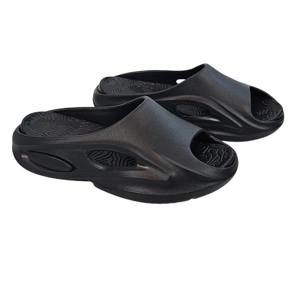 Pretty Little Things Womens 5/38 Black Cut Out Rubber Ribbed‎ Sole Slide Shoes - Picture 2 of 14